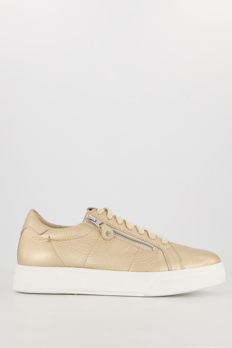 Vitaform Leder-Sneaker, Metallic-Optik, Zipper, Weite H