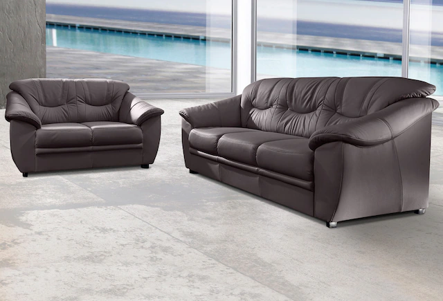 sit&more Polstergarnitur »Top Savona« NaturLEDER® (2-tlg), bestehend aus je einem 2- und 3-Sitzer, Federkern