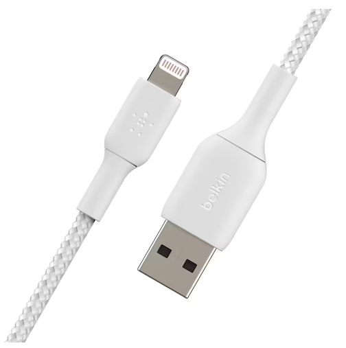 (1m) Boost Charge MFi USB auf Lightning Ladekabel Nylon Datenkabel (CAA002bt1MWH) - Weiss