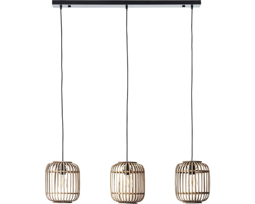 Hanglamp, 3-lichts, HxL 125x105 cm, naturel/bruin