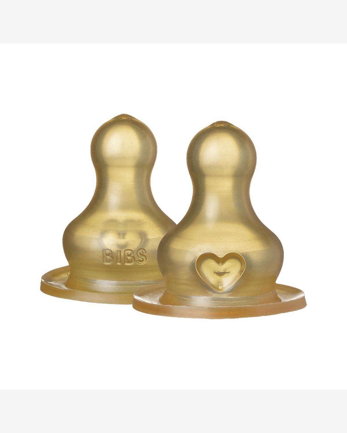 BIBS Flaskesmokk 2pk – Antikolikk – Naturgummi – Slow Flow