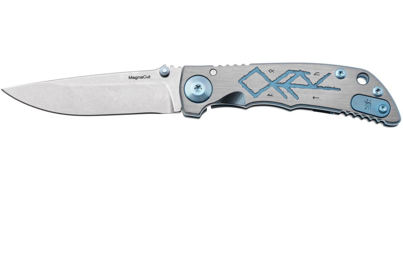 Spartan Harsey Folder 3.25 SF10C-VIK-TRL-WALK, Stonewashed CPM MagnaCut, Viking Trail Walker Blue/Grey Titanium zakmes