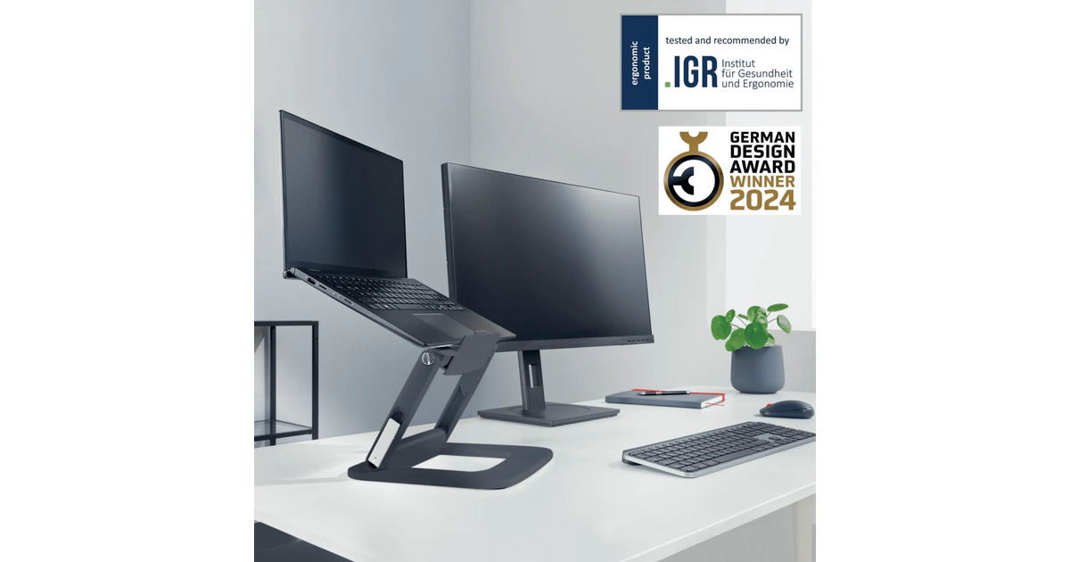 LeitzErgo Verstelbare Multi-hoek Laptopstandaard  (Zwart)