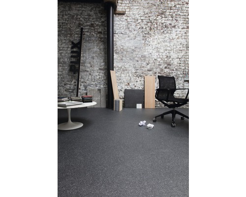PVC vloer, zwaar gevlekt antraciet FB999D, 200 cm breed (per meter verkocht)