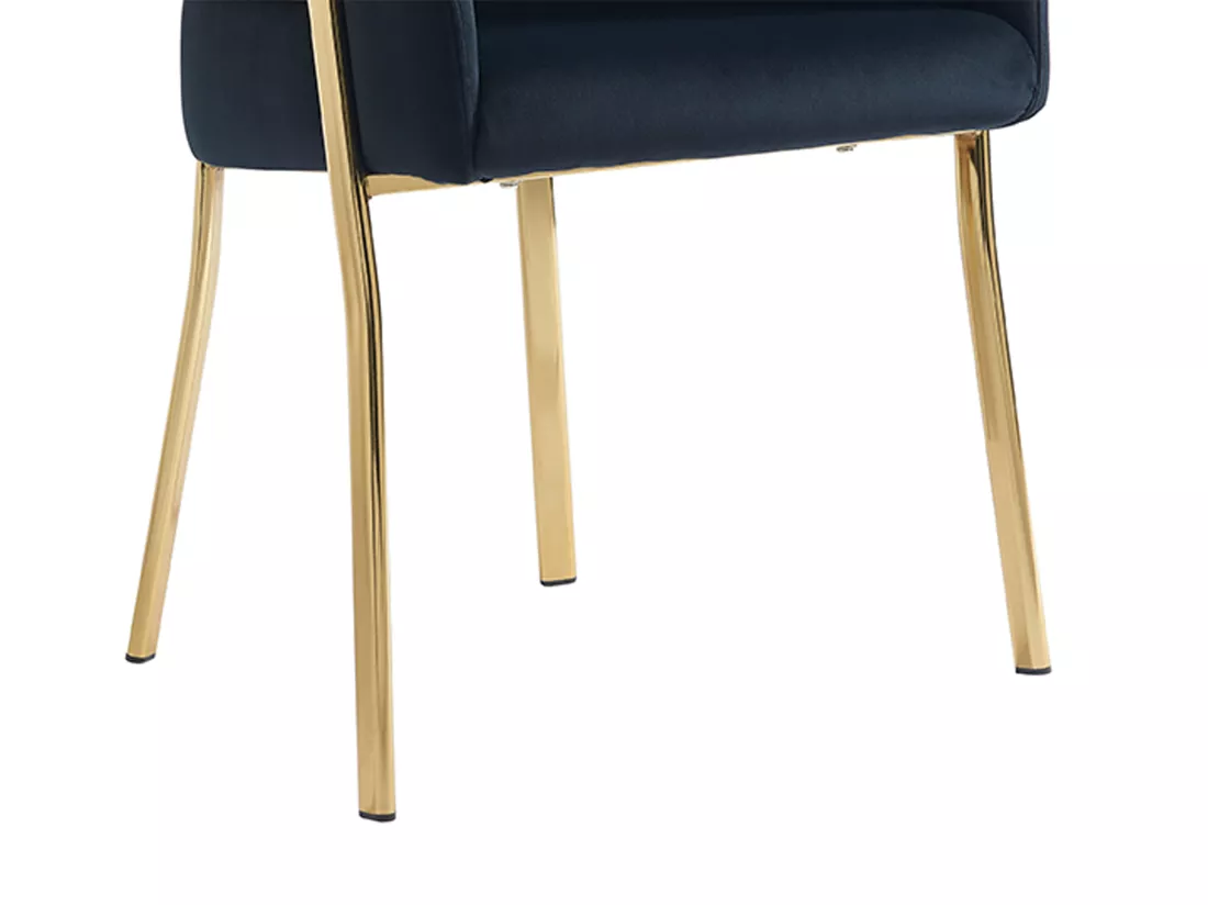 Lot de 2 chaises avec accoudoirs en velours et métal doré - Noir - ZAOVA de Pascal MORABITO