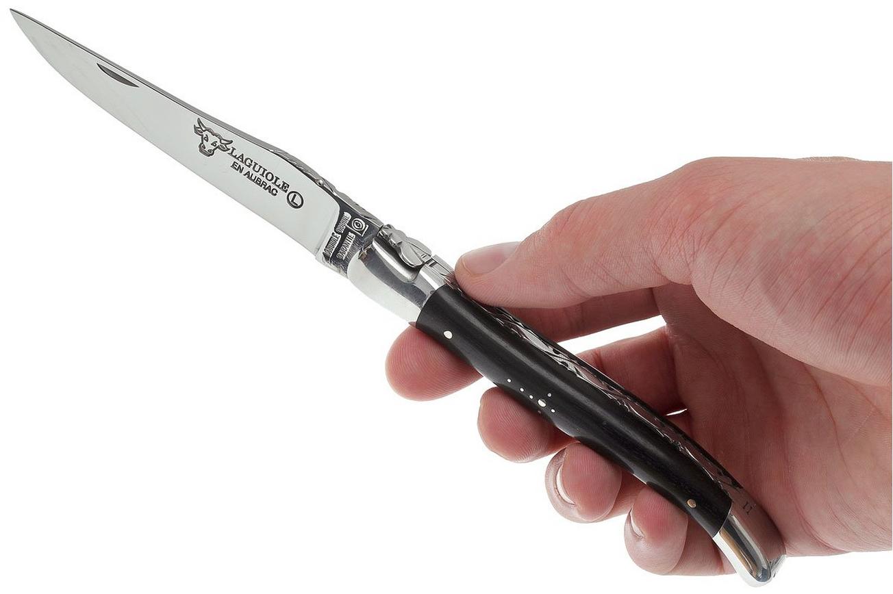 Laguiole en Aubrac HP 12cm ebbenhout handgevijld L0212EBH-FSI1
