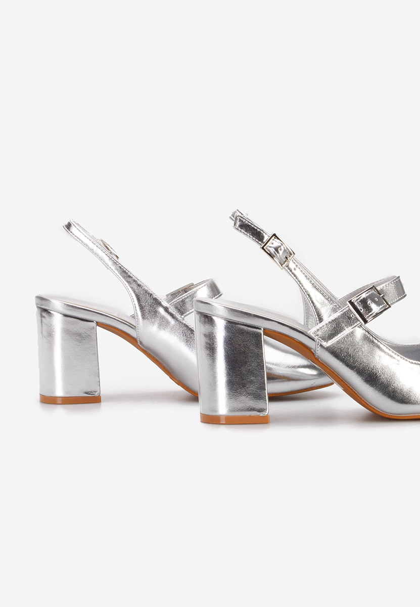 Chaussures à talon épais argent Vanya