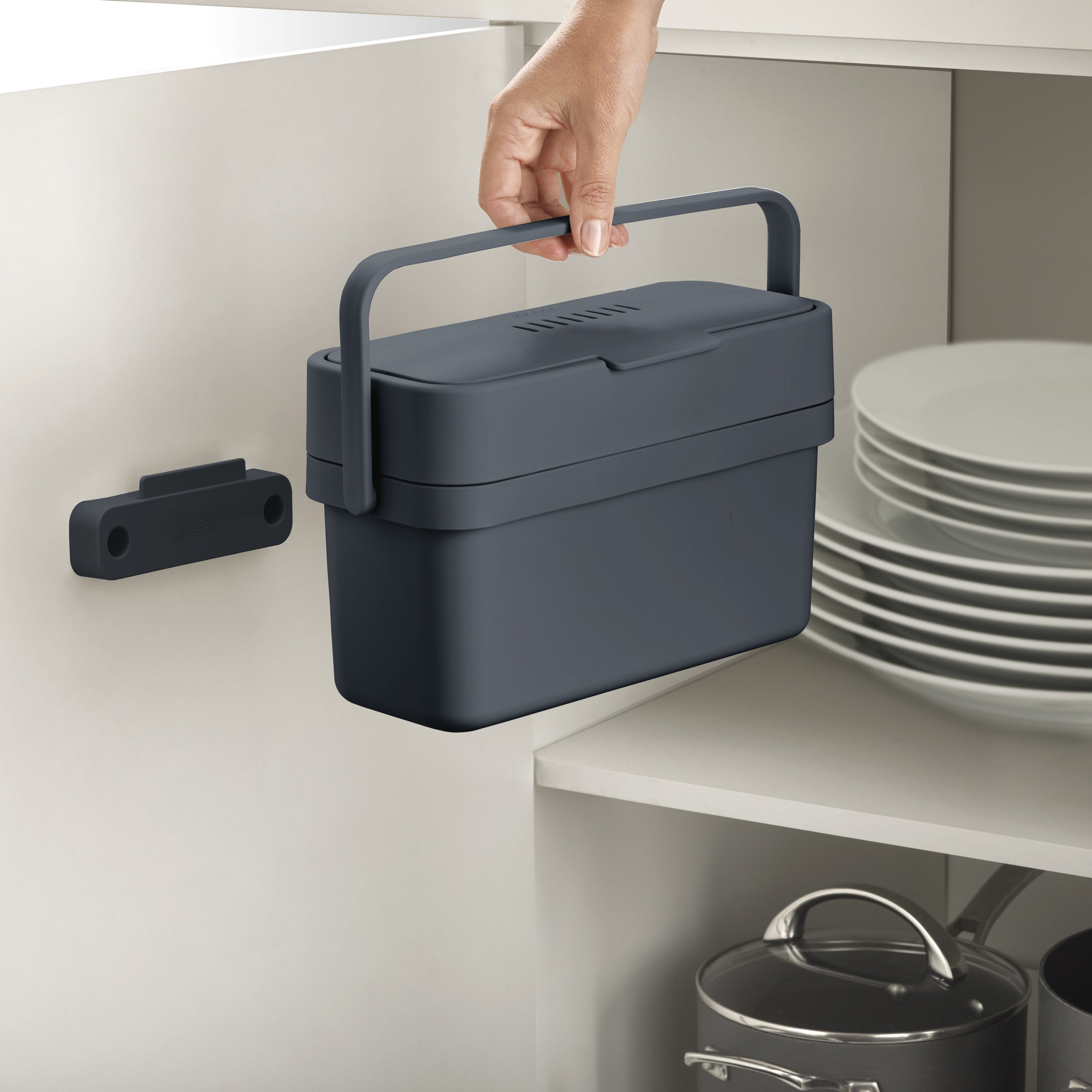 Joseph Joseph Compo GFT Afvalemmer 4 Liter - Donkergrijs