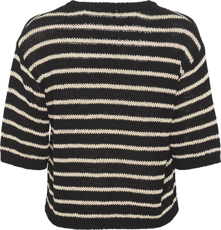 Kaffe KAysabel Knit Pullover Black/antique white stripe