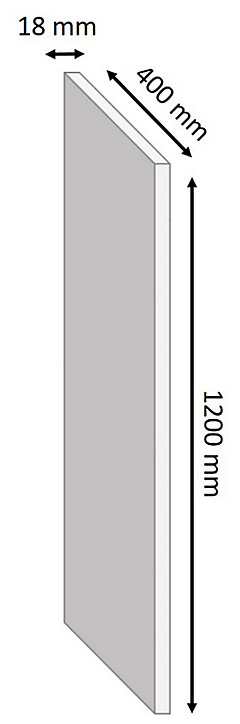 Tablette mélaminé chêne pâle, 120 x 40 cm, ép.18 mm
