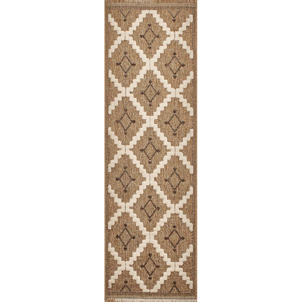 Tapis intérieur extérieur aspect jute marron tulum 9041 90 x 67 cm
