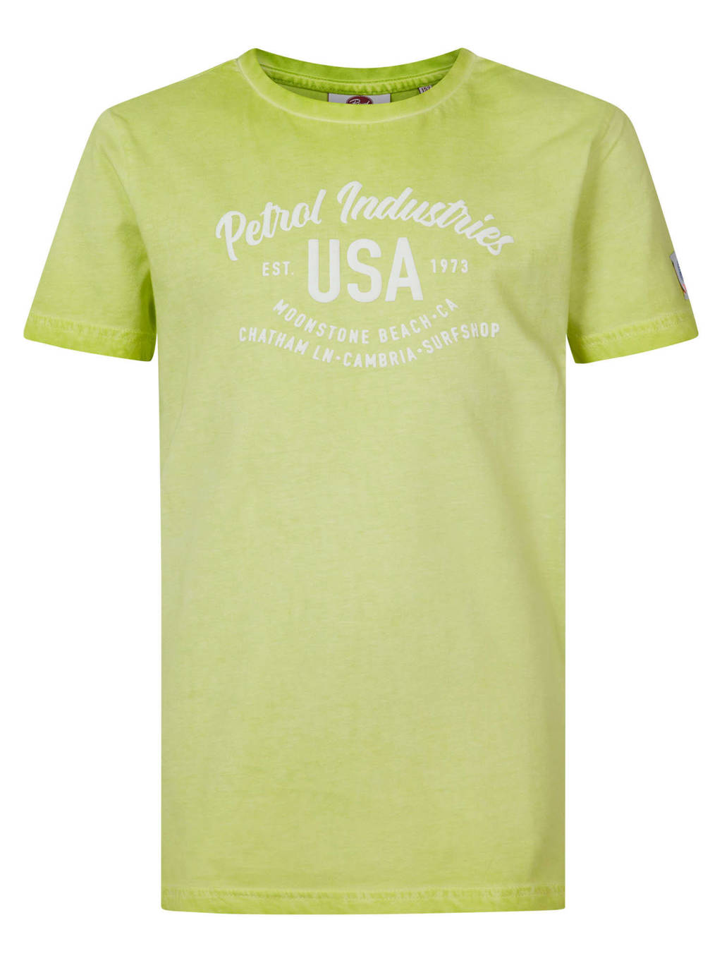 Petrol Industries T-shirt met printopdruk limegroen