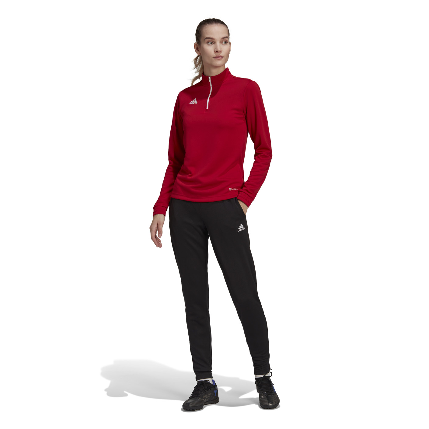 Adidas Entrada 22 Trainingstrui 1/4-Zip Dames Rood Wit
