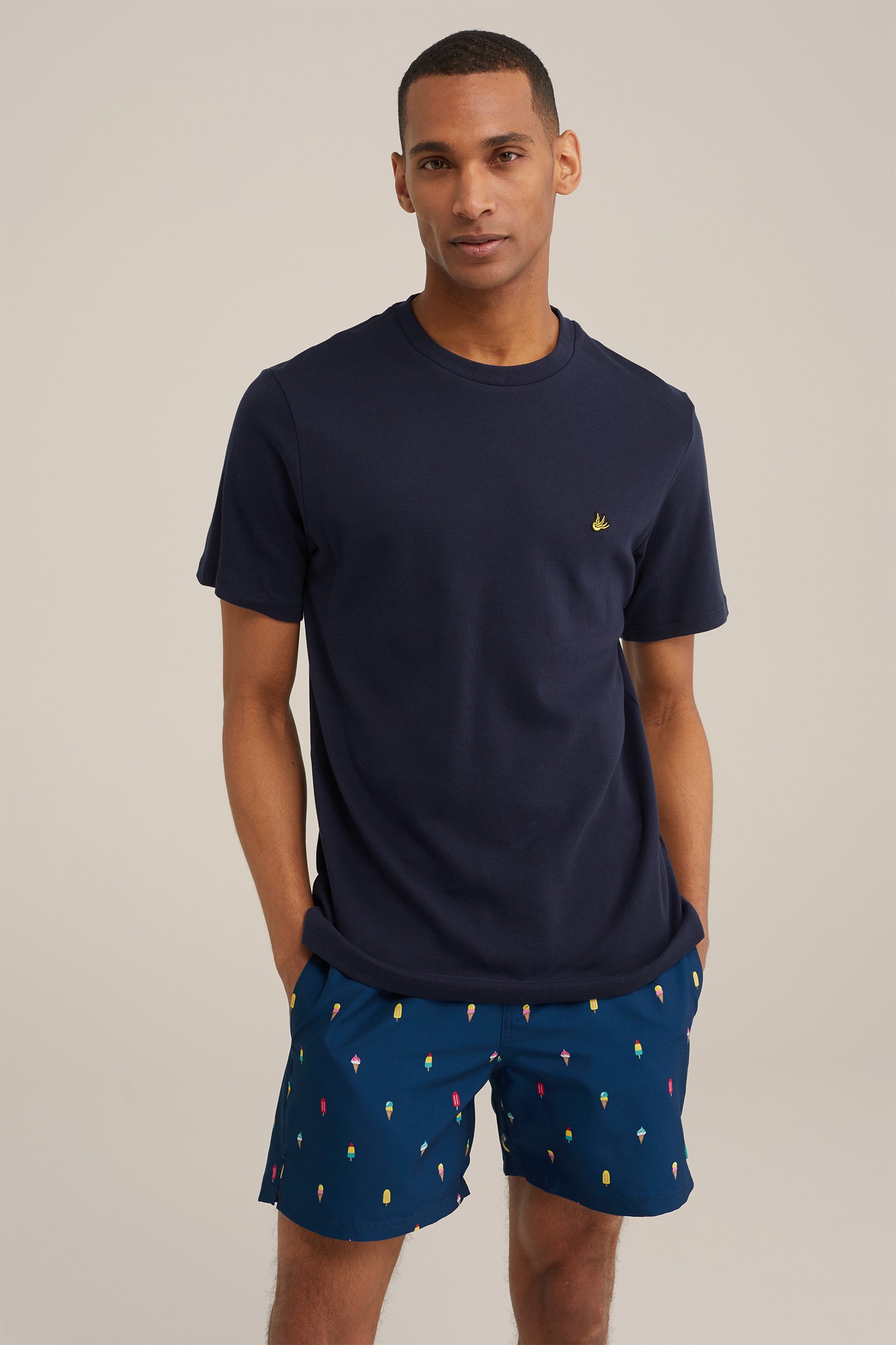 zwemshort met dessin WE Fashion Donkerblauw