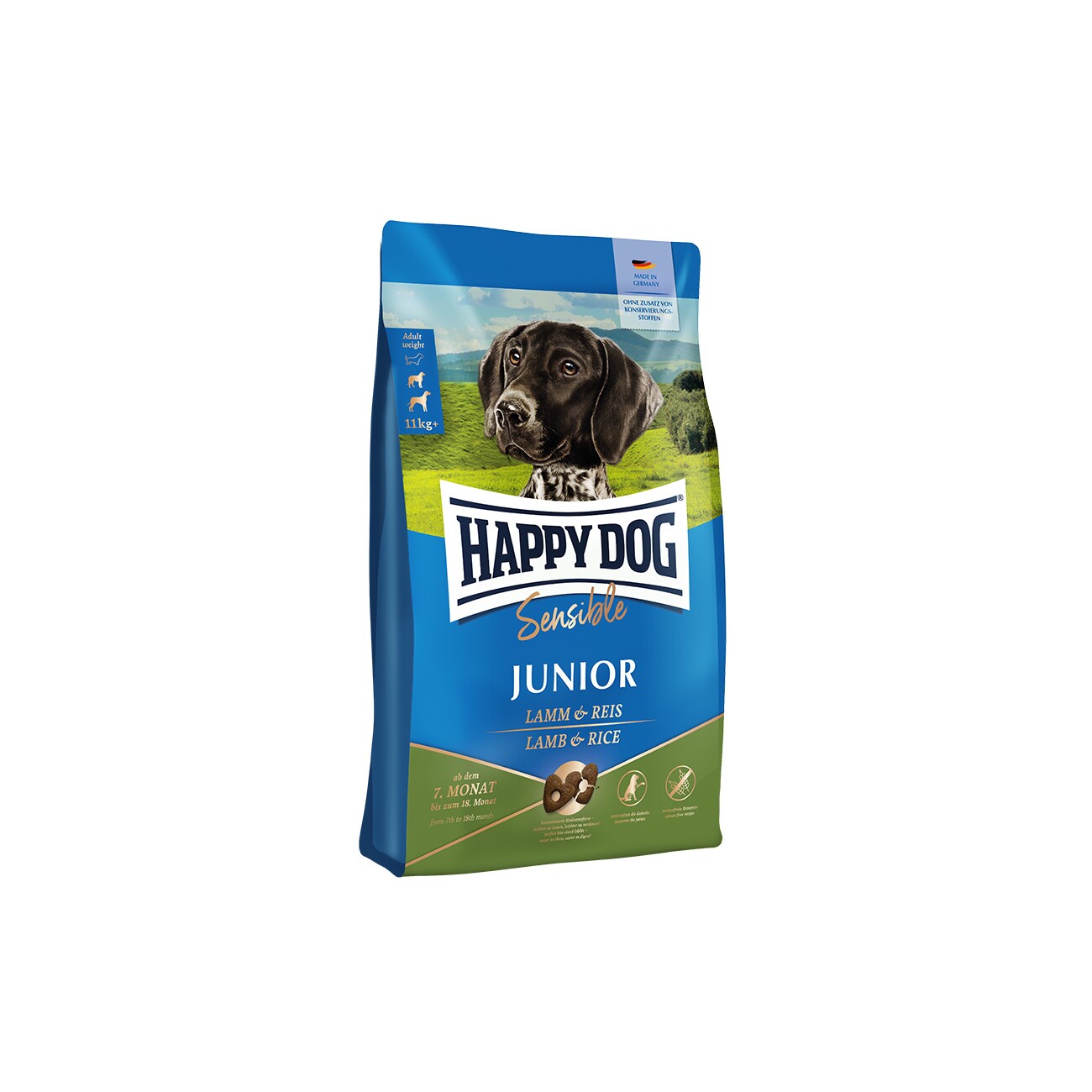 HAPPY DOG Sensible Trockenfutter Hund Junior, Lamm & Reis 1 kg