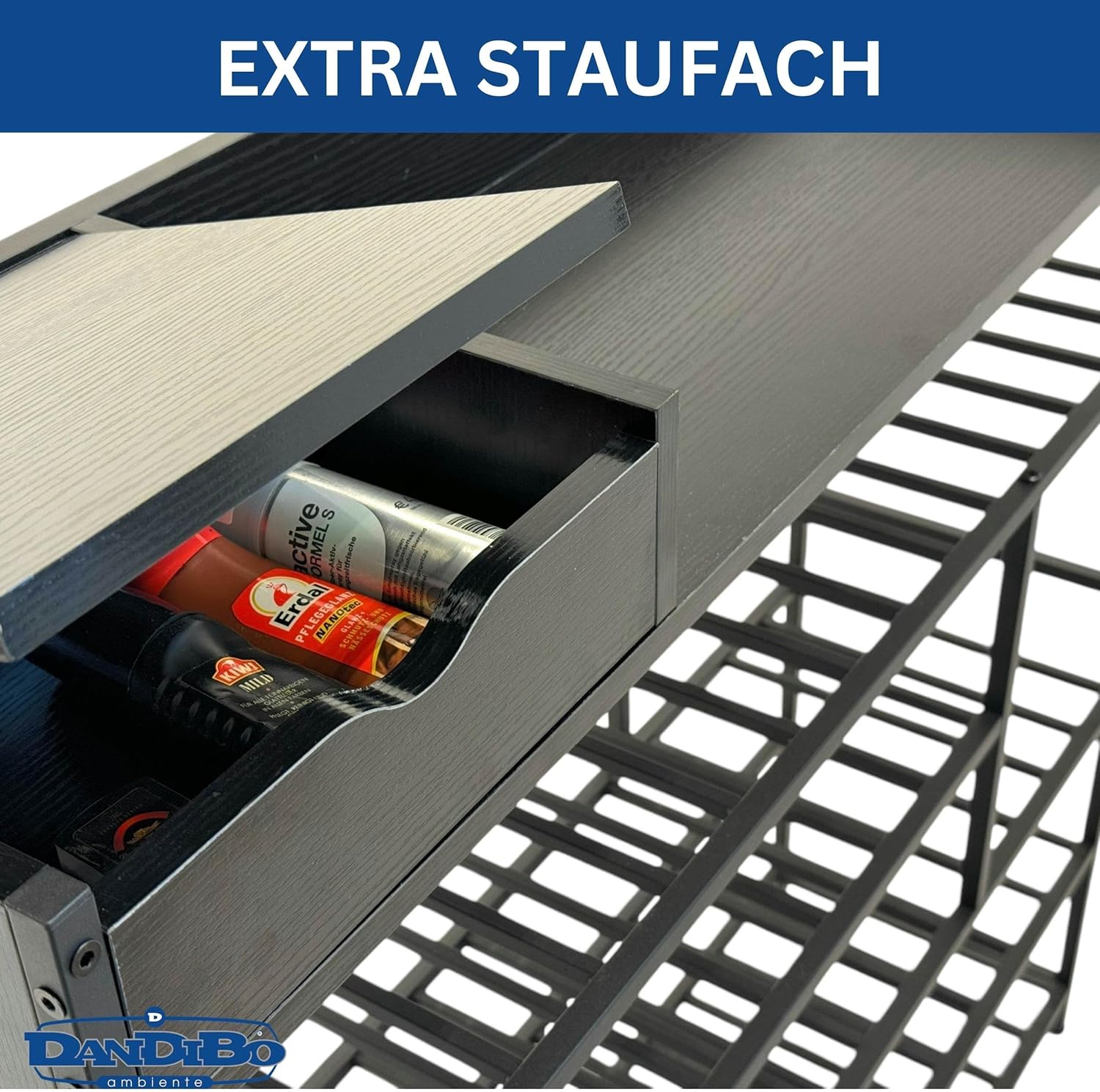 DanDiBo Schuhregal Platzsparend Metall Schwarz Modern 6 Etagen 100 cm mit Ablage Schuhständer mit Stauraum Schuhablage Schuhaufbewahrung Regal Design Shoe Rack
