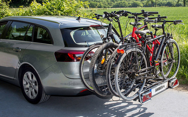 Eufab Fahrradträger Anhängerkupplung Amber IV für 4 Fahrräder, E-Bike geeignet