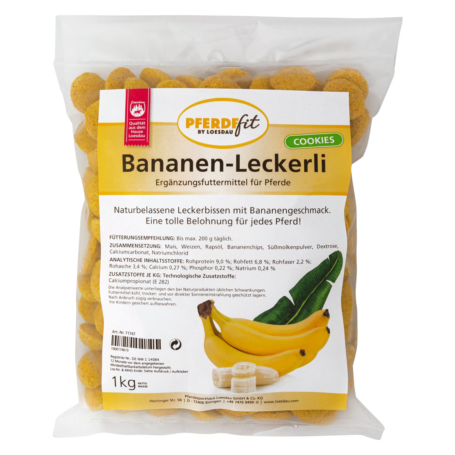 PFERDEfit by Loesdau Bananen-Leckerlis Cookies  - 1 kg