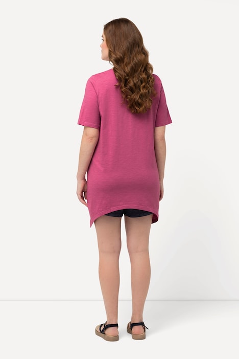 T-Shirt, Korallen, V-Ausschnitt, Halbarm, Biobaumwolle