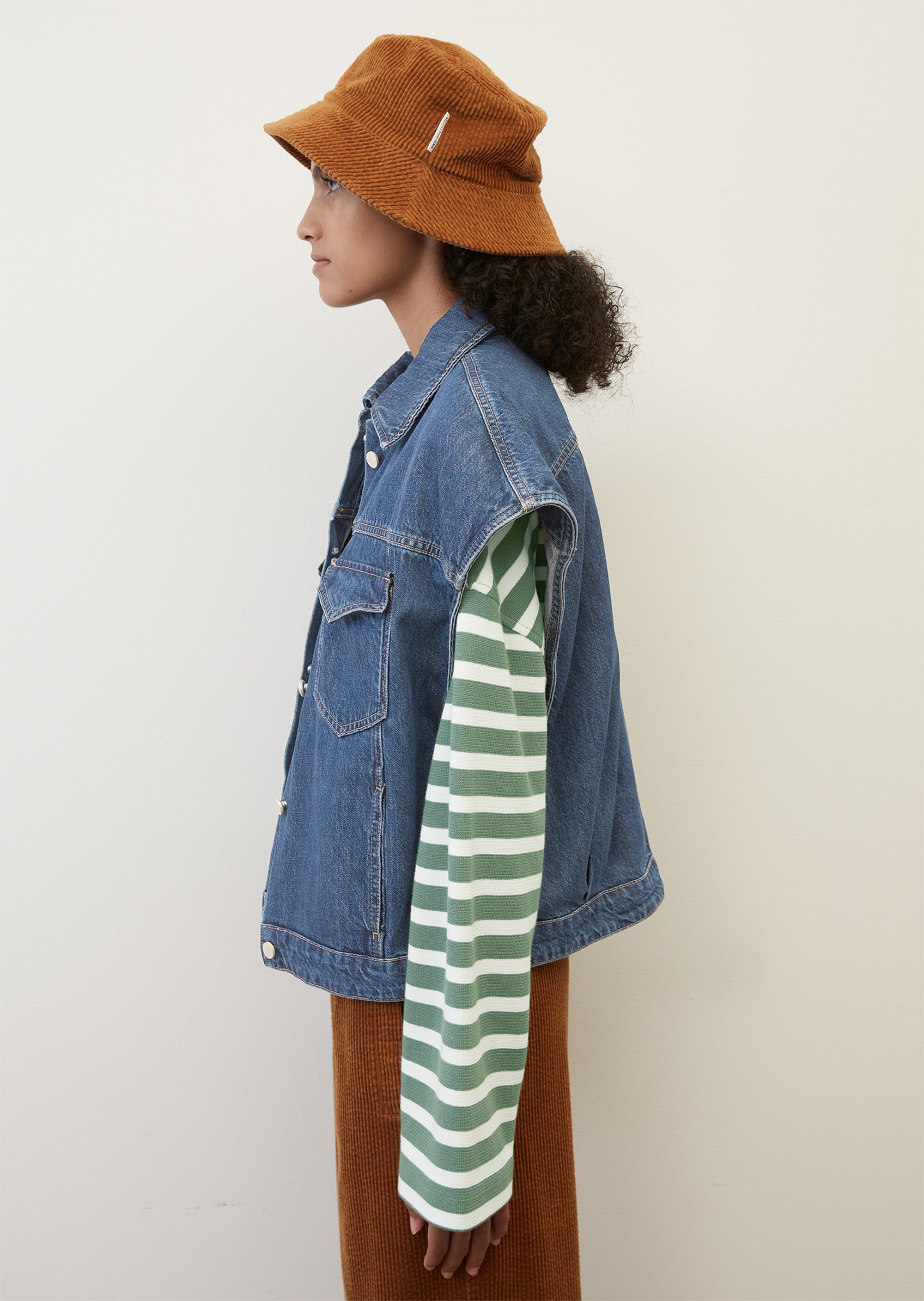 Oversize-Jeans-Weste cropped aus Candiani-Denim-Qualität