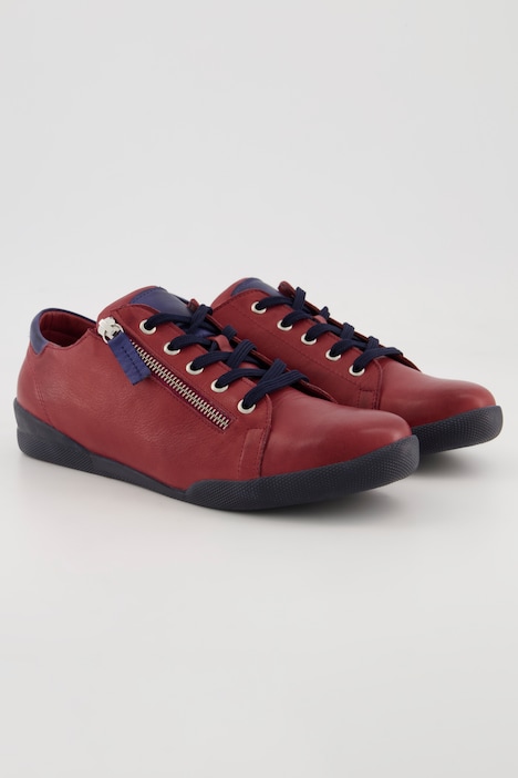 Leder-Sneaker, Nappaleder, Reißverschluss, Weite G
