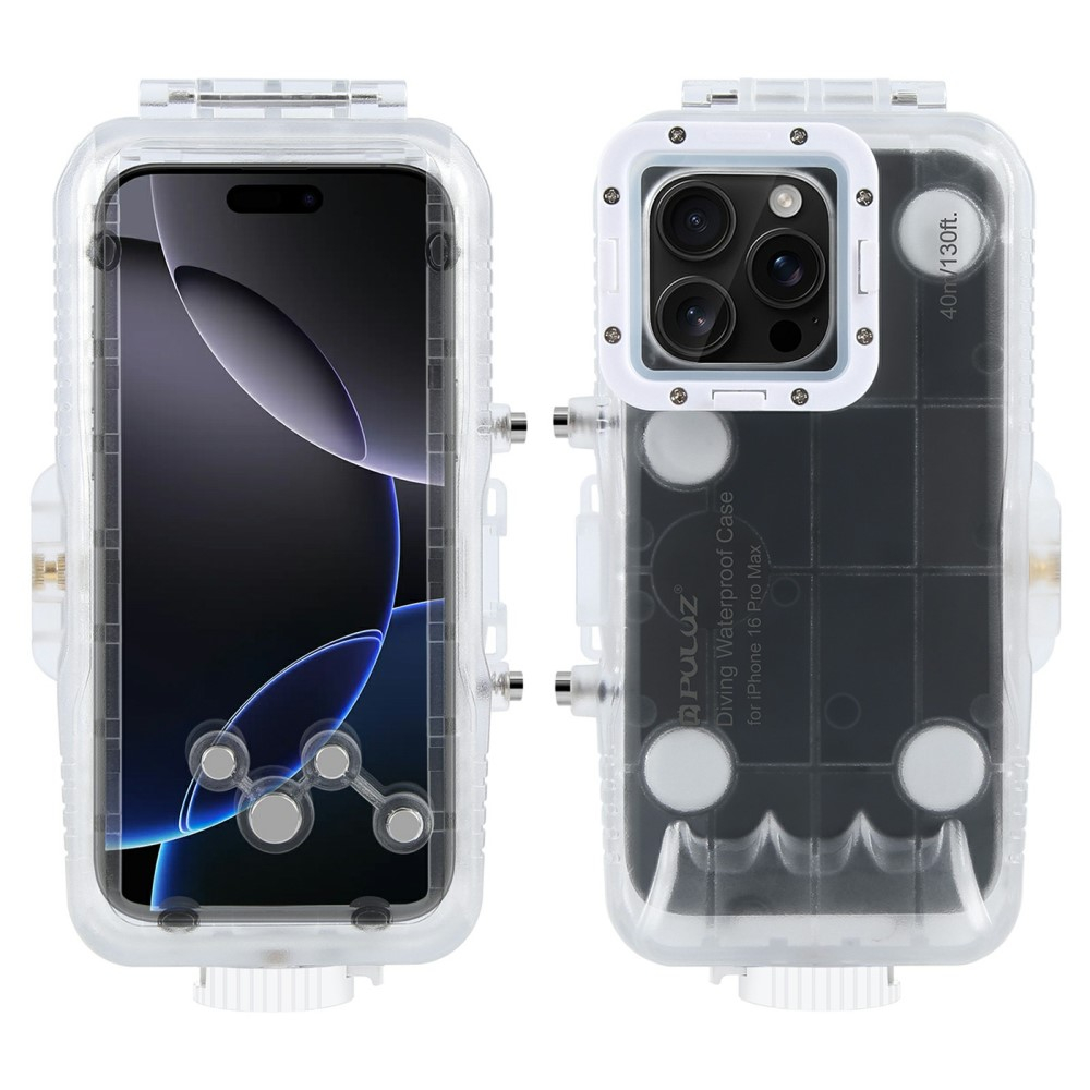 iPhone 16 Pro Max Unterwasser Case Hülle Taucher Schutzgehäuse (IPX8) - Weiss
