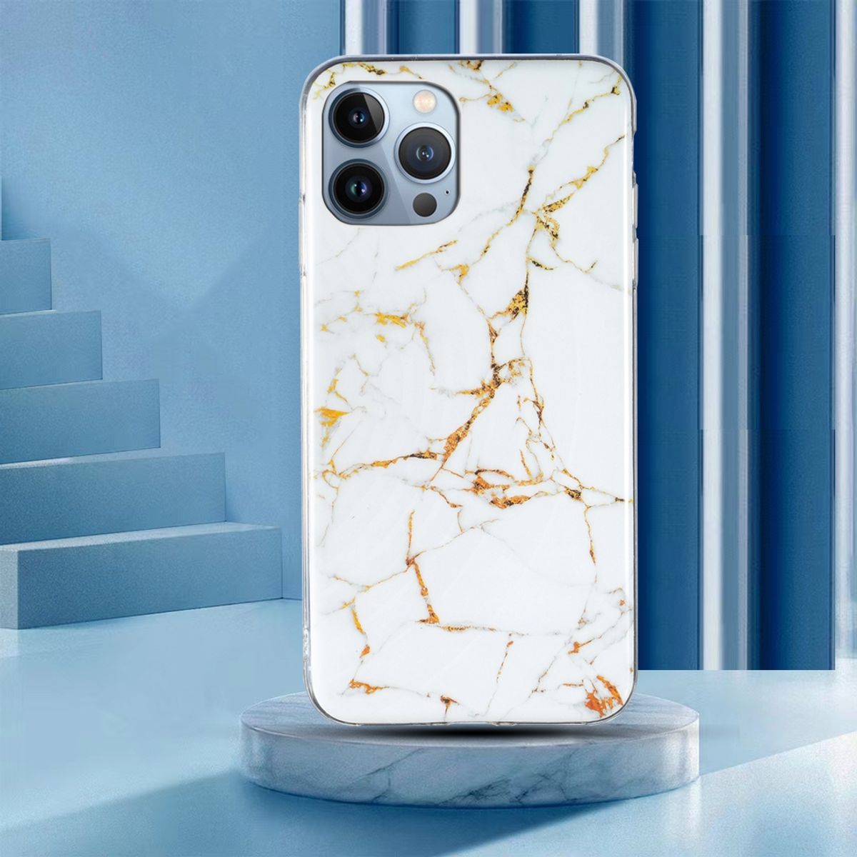 Schutz Handy Hülle für Apple iPhone 15 Pro Max Case Cover Marmor Bumper Etuis