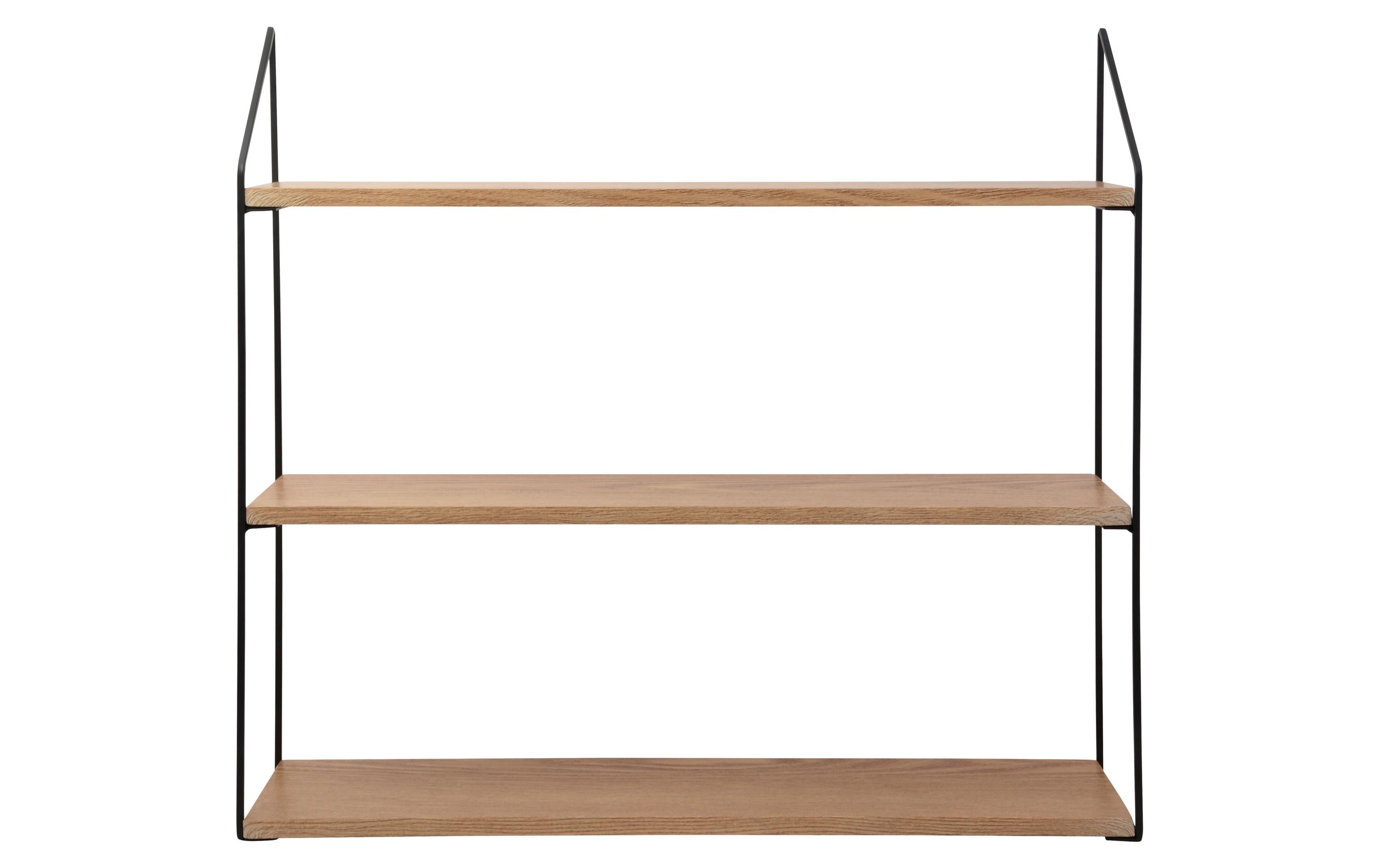 Wandregal 60 x 15 x 54 cm, Braun/SchwarzWandablage