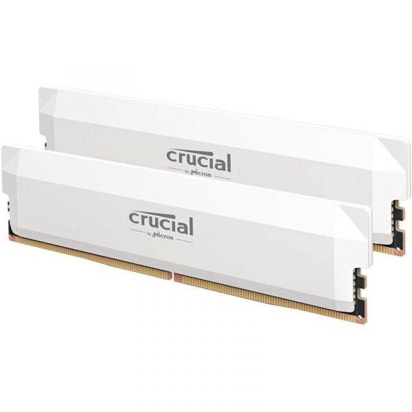 Memória RAM Crucial Pro OC DDR5 6000MHz 32GB 2x16GB CL36 Intel XMP 3.0 e AMD EXPO Brancas