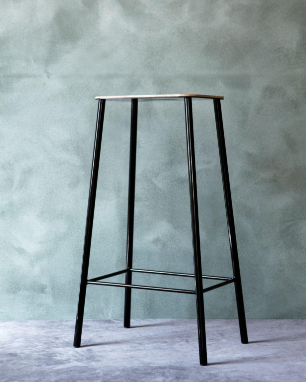 Frama Adam barkruk H76 naturel leer/staal