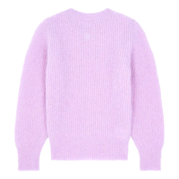 SMALLABLE BASICS Pull Fille Col Rond à Manches Ballon Alpaga | Rouge framboise