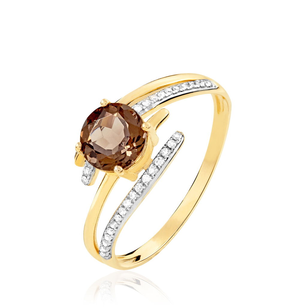 Bague Rehanne Or Jaune Quartz Et Diamant