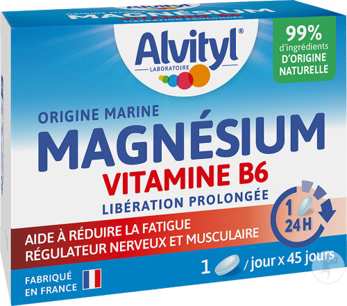 Alvityl Magnésium Vitamine B6 Libération Prolongée 45 Comprimés
