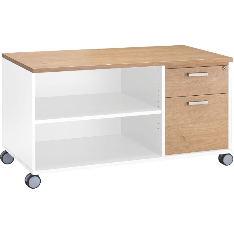 Console Eden 2 tiroirs décor chêne clair