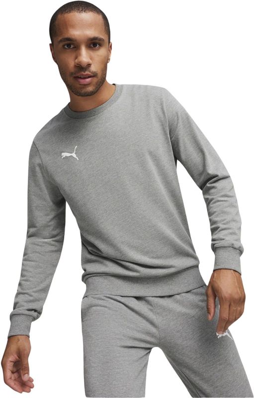 PUMA - teamGOAL Casuals Crew Neck - Sporttrui - Medium Gray Heather - Puma White