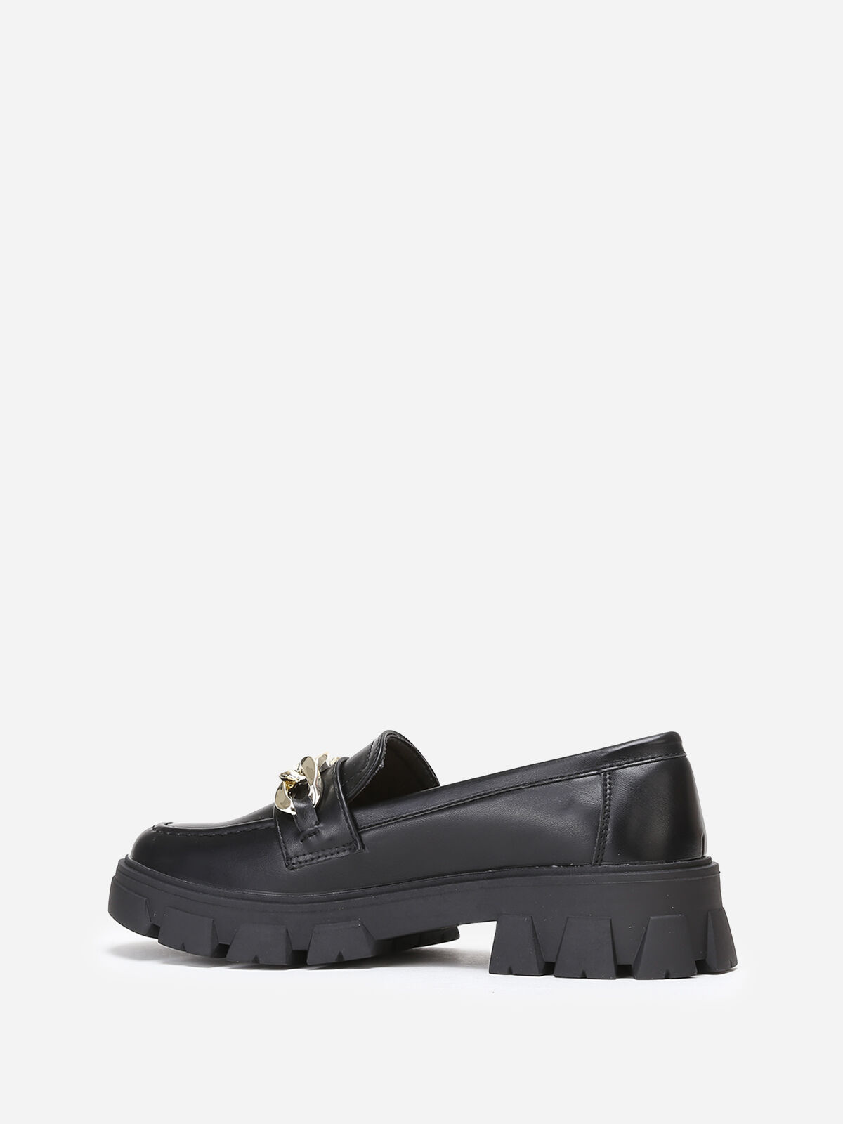 Mocassins crantés à maillons oversize- Noir