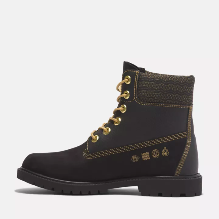 Nouvel An lunaire Bottine 6-Inch imperméable à lacets Timberland Heritage pour femme en noir