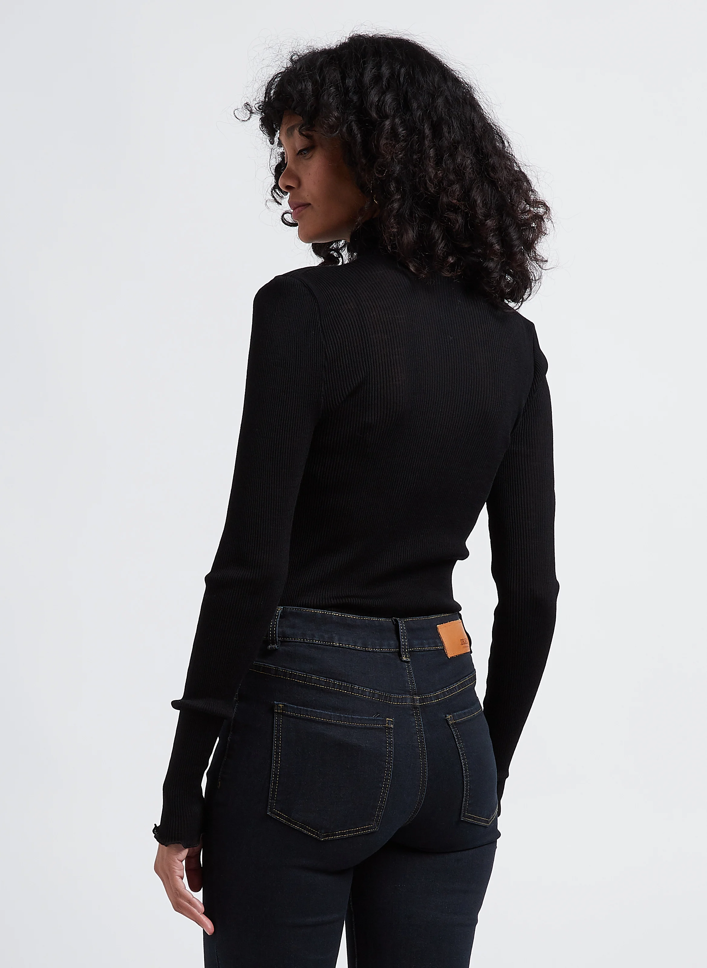 DOUDO - Pull col montant en laine| Noir