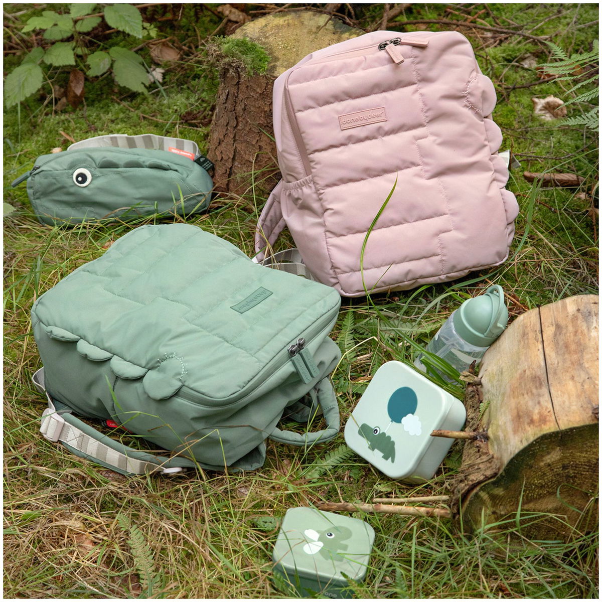Done by DeerDone by Deer   Quilted Kinder Rucksack croco powder