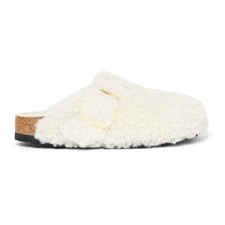 BIRKENSTOCK Sabots Boston Shearling Teddy - Collection Adulte | Blanc cassé