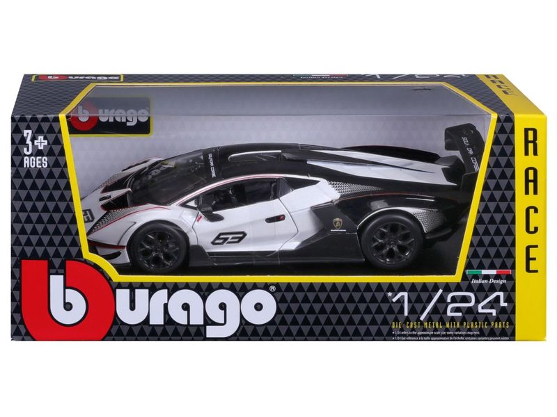 BBurago Race Lamborghini Essenza SCV12 Weiss 1:24 Sammlermodell im Massstab 1:24
