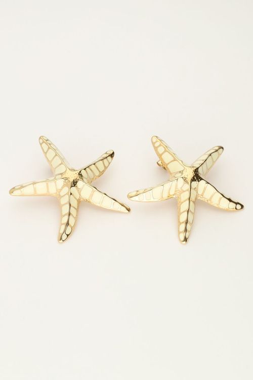 Sunrocks witte statement zeester studs