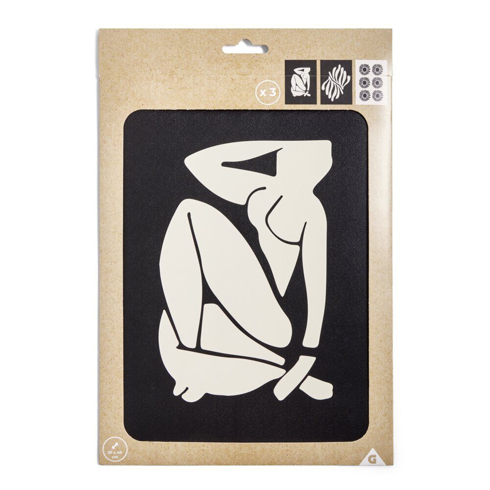Affiche papier noir et beige 30x40cm
