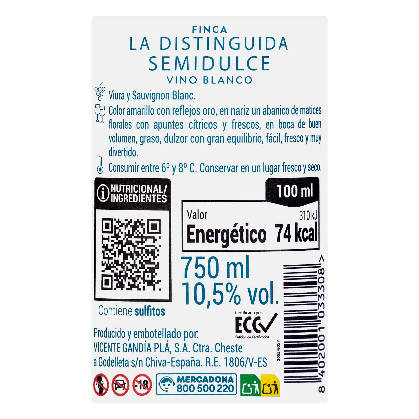 Vin blanc demi-doux de Finca La Distinguida