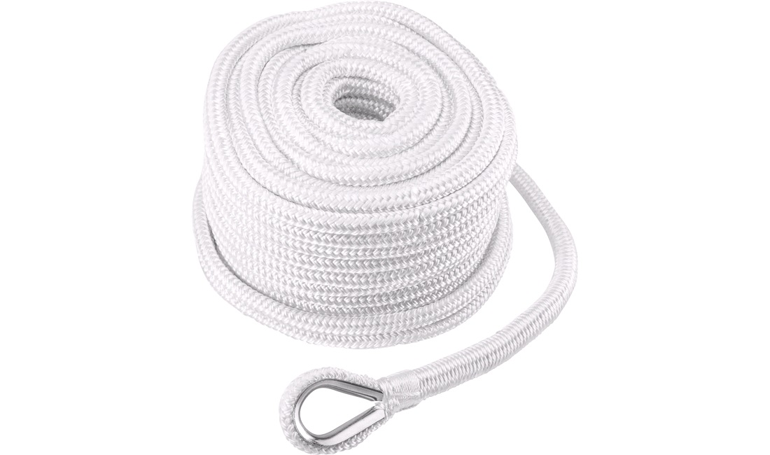 Ankertov flettet polyester m/bly, 12mm, 15mtr.