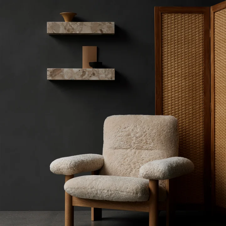 Audo - Plinth Wandregal, L 60 cm, sand (Kunis Breccia)