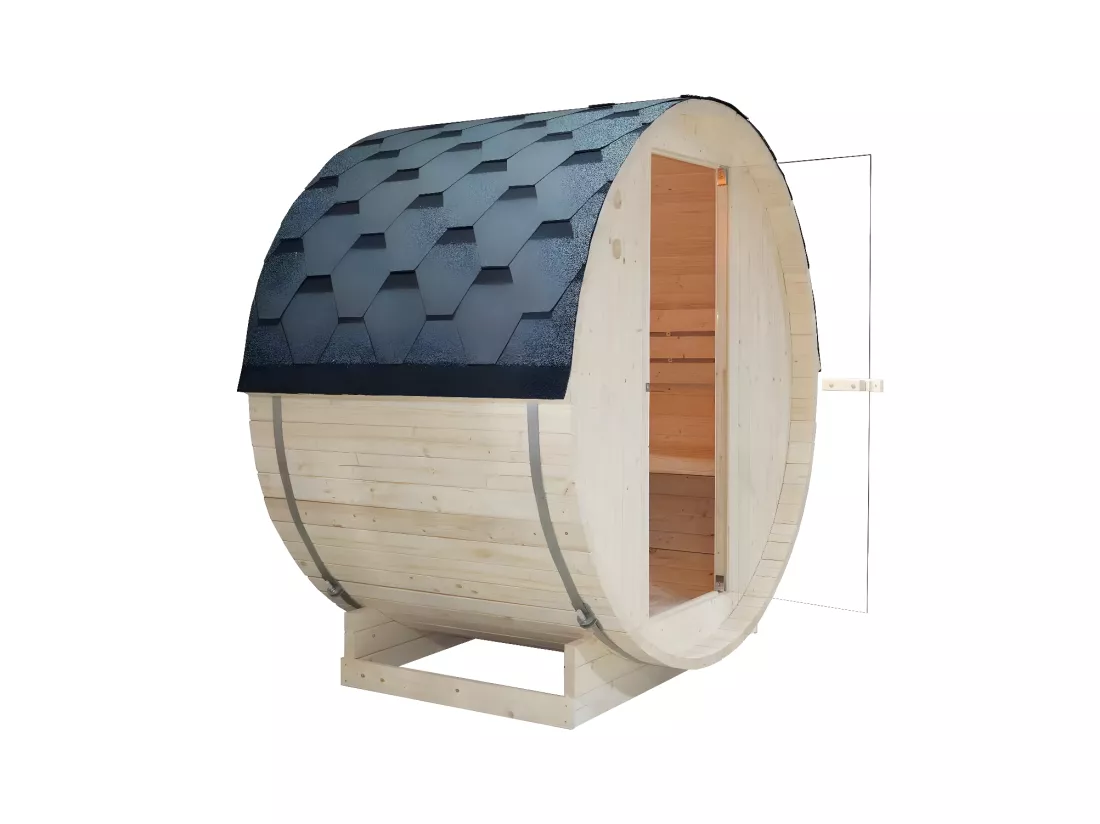 Sauna d'extérieur 2 places avec poêle 3,5KW - L185 x P120 x H190 cm - ISOKYRO