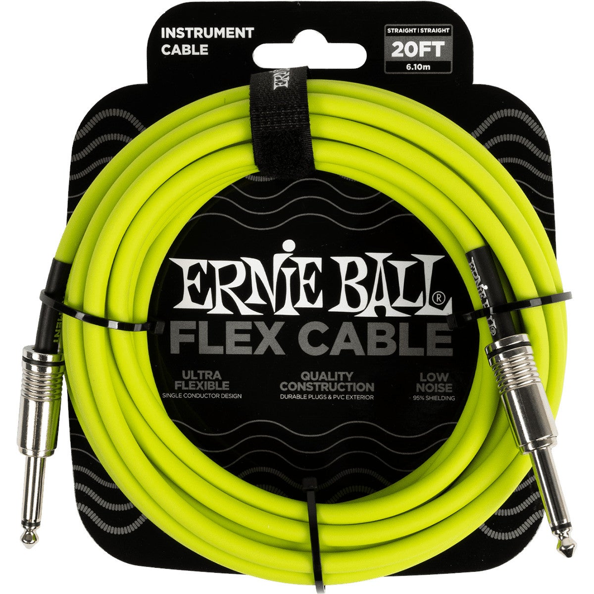 Ernie Ball 6419 Flex 6 meter instrumentkabel geel