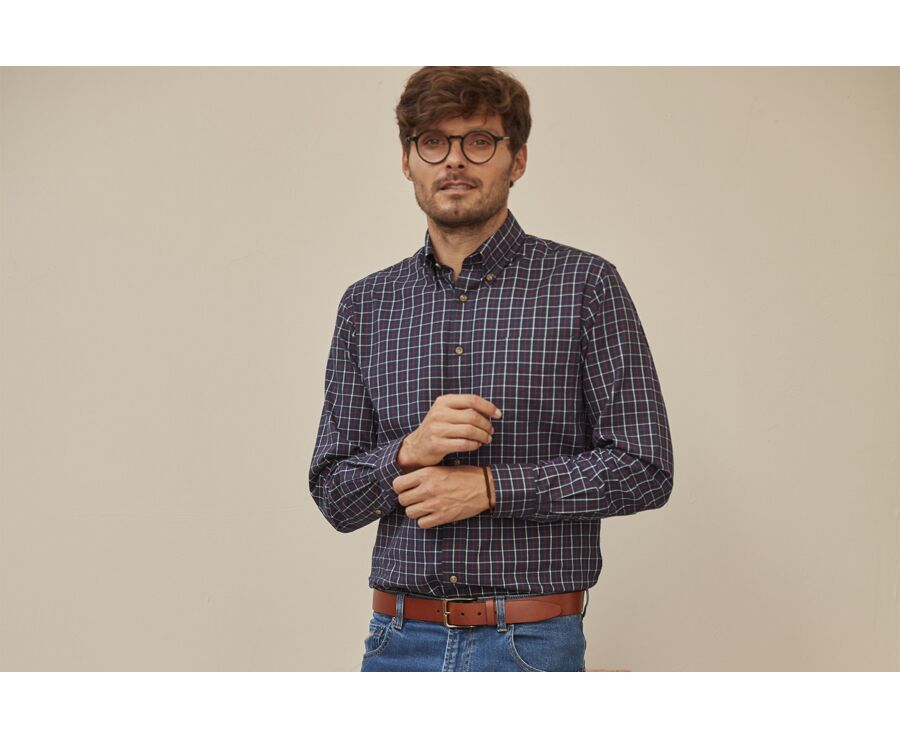 Chemise flanelle carreaux blancs et rouges - LINDSAY