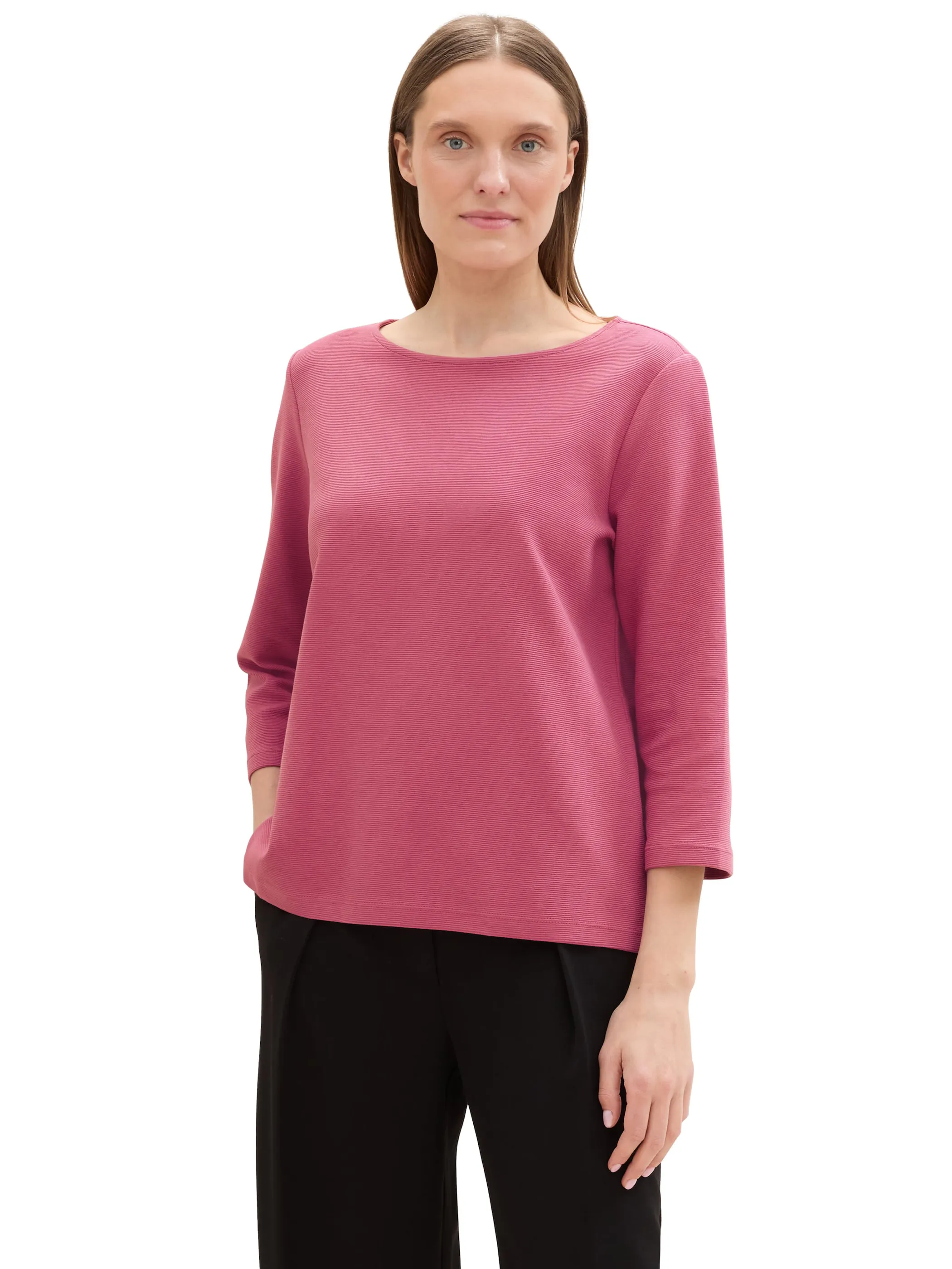 Damen Strukturshirt in Ripp-Optik